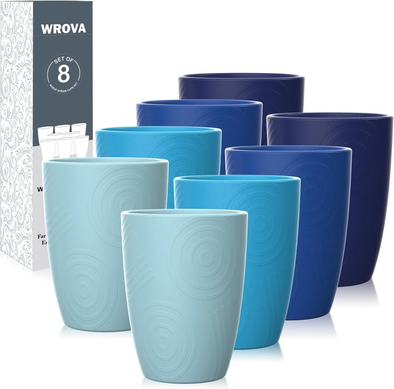 Wheat Straw Cups 8 PCS Good Alternative to Plastic Reusable Cups 12 oz