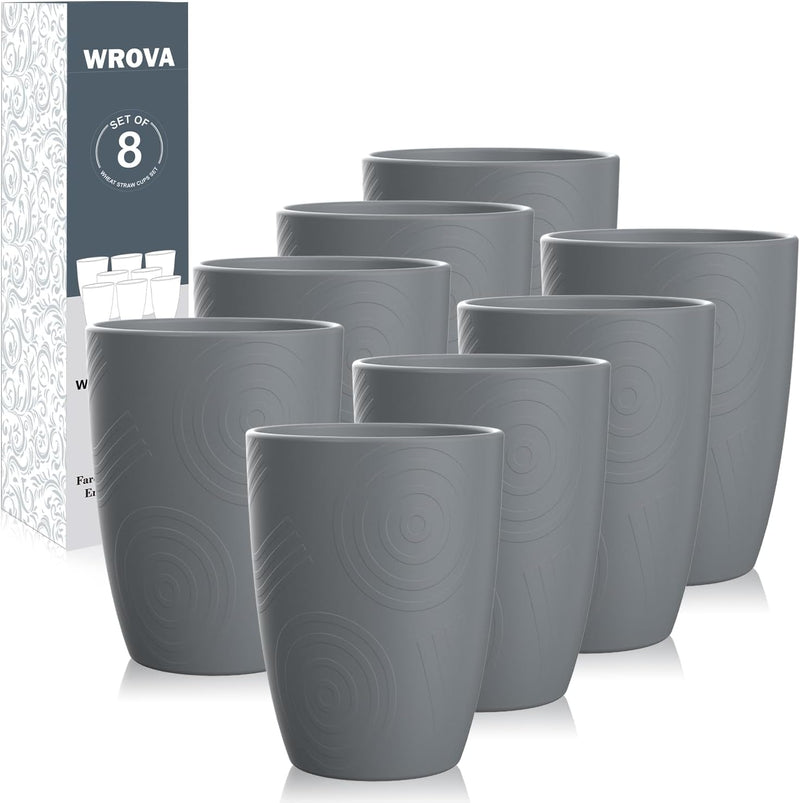 Wheat Straw Cups 8 PCS Good Alternative to Plastic Reusable Cups 12 oz