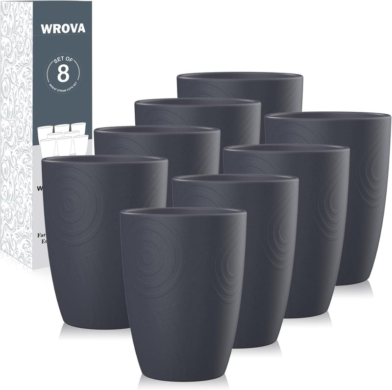 Wheat Straw Cups 8 PCS Good Alternative to Plastic Reusable Cups 12 oz