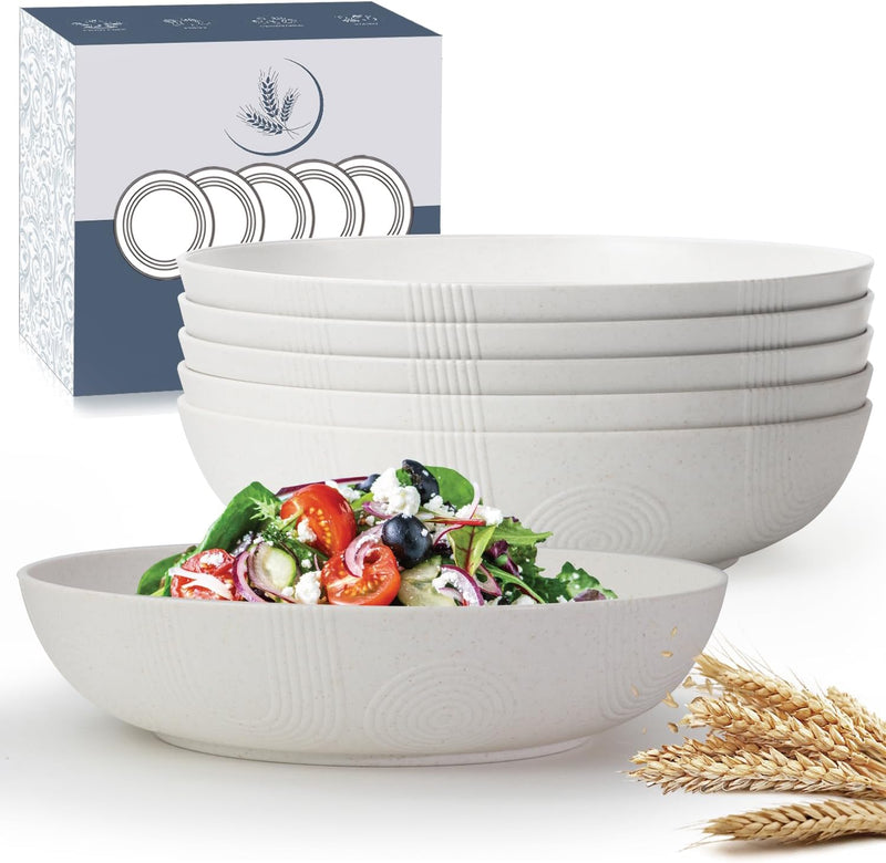 10 inch Wheat Straw Salad Bowls Set of 6