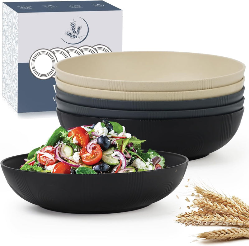 10 inch Wheat Straw Salad Bowls Set of 6