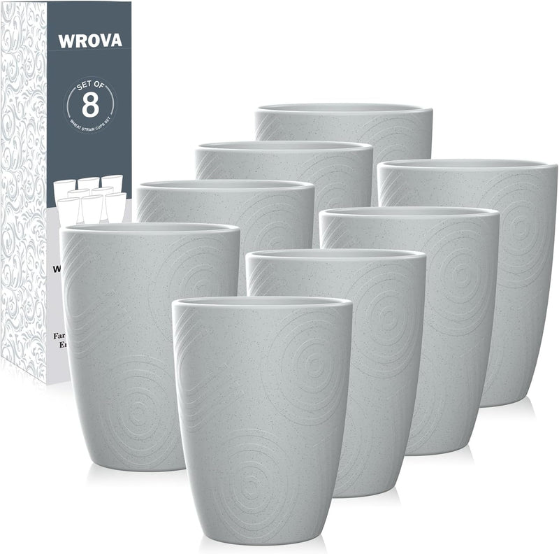 Wheat Straw Cups 8 PCS Good Alternative to Plastic Reusable Cups 12 oz