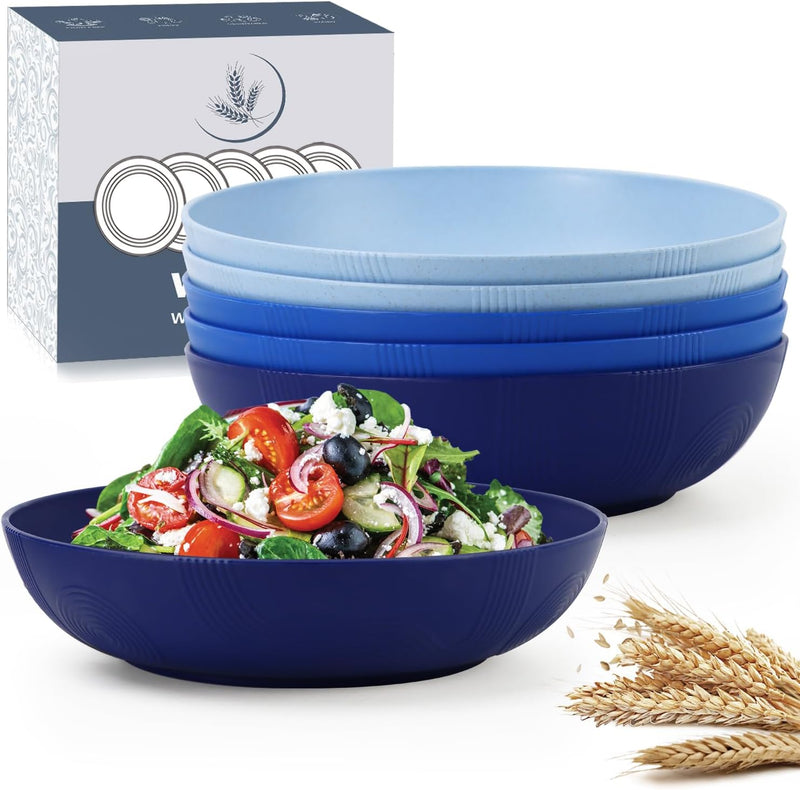 10 inch Wheat Straw Salad Bowls Set of 6