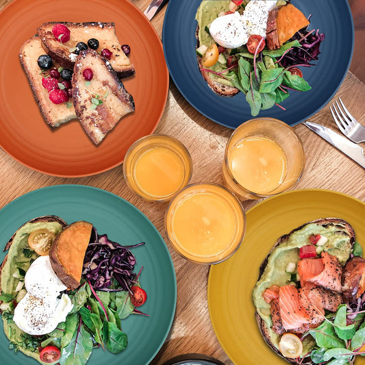 Wheat Straw Plates - 10 Inch Unbreakable Dinner Plates Set of 8