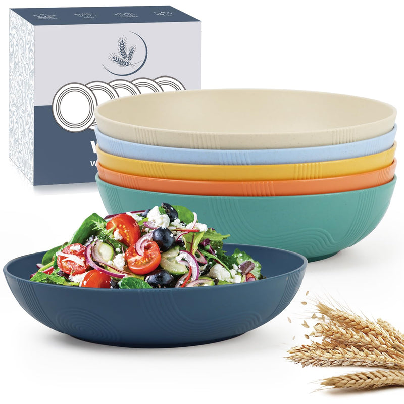 10 inch Wheat Straw Salad Bowls Set of 6
