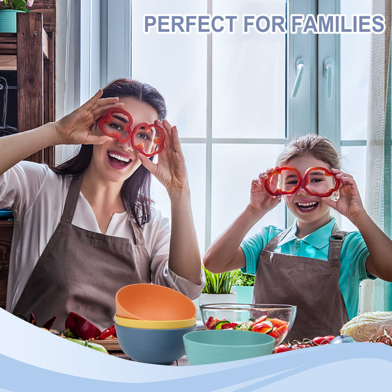 Wheat Straw Bowl Sets,8 PCS Unbreakable Cereal Bowl 26 OZ