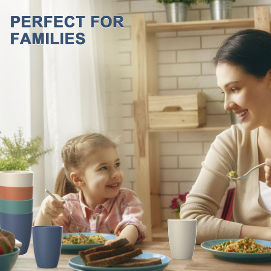 Wheat Straw Cups 8 PCS Good Alternative to Plastic Reusable Cups 12 oz