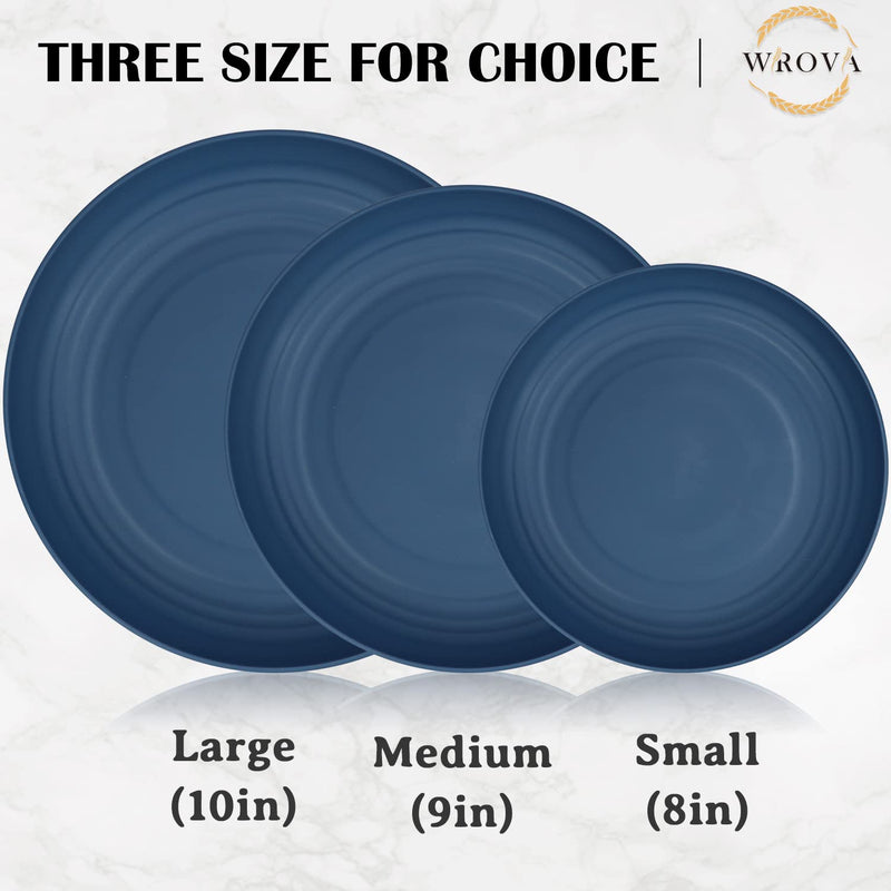 Wheat Straw Plates - 10 Inch Unbreakable Dinner Plates Set of 8