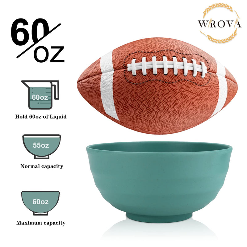 Wheat Straw Bowls Set 60 OZ Unbreakable Large Cereal Bowls Set of 6