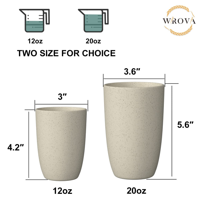 Wheat Straw Cups 8 PCS Good Alternative to Plastic Reusable Cups 12 oz
