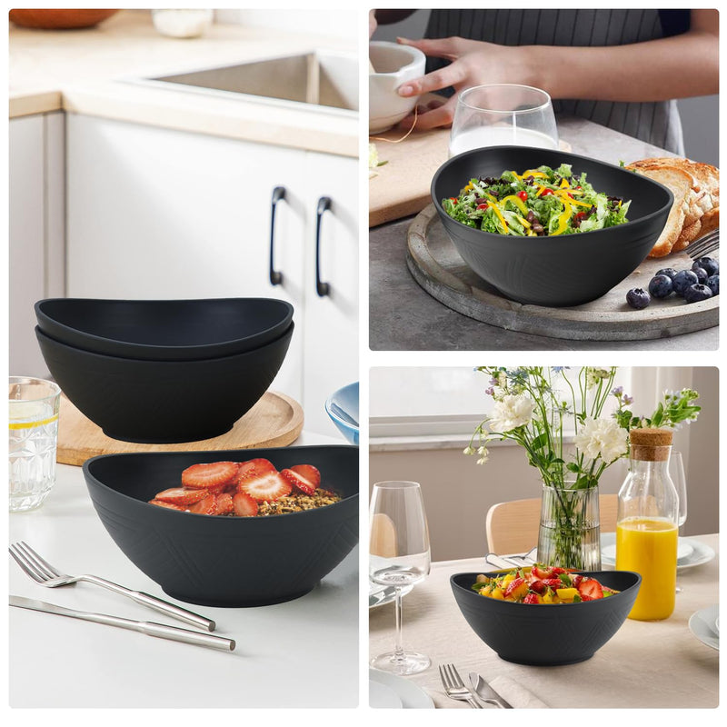 65 oz Large Salad Bowls Ivory - Wheat Straw Salad bowls Set of 4