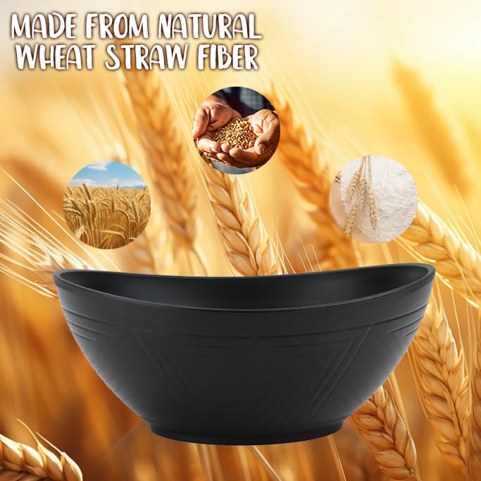 Big Wheat Straw Bowls,Large Salad Bowls Set of 2