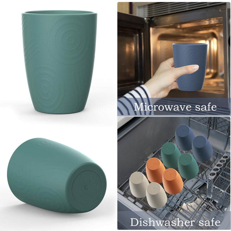 Wheat Straw Cups 8 PCS Good Alternative to Plastic Reusable Cups 12 oz