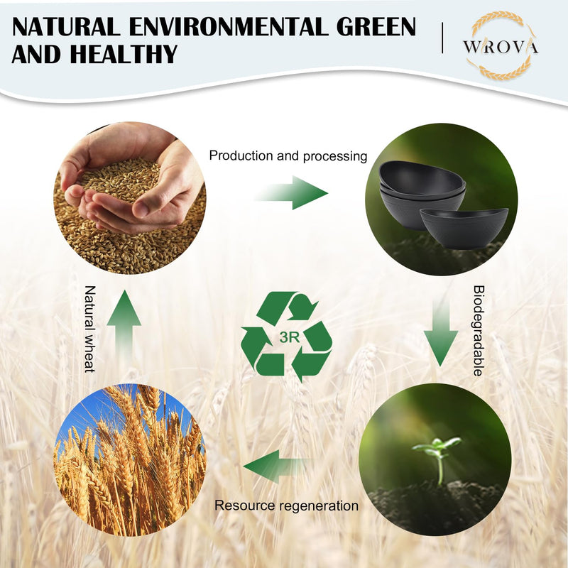 65 oz Large Salad Bowls Ivory - Wheat Straw Salad bowls Set of 4