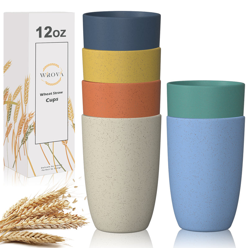 Wheat Straw Cups 6 PCS Good Alternative to Plastic Reusable Cups 12 oz