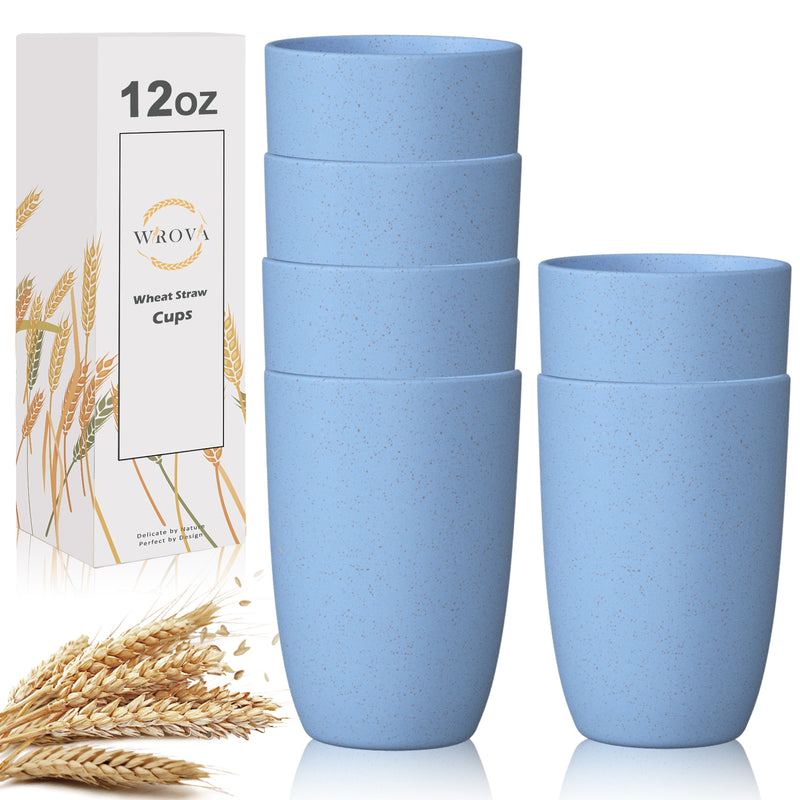 Wheat Straw Cups 6 PCS Good Alternative to Plastic Reusable Cups 12 oz