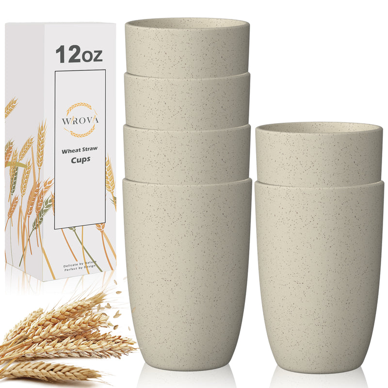 Wheat Straw Cups 6 PCS Good Alternative to Plastic Reusable Cups 12 oz