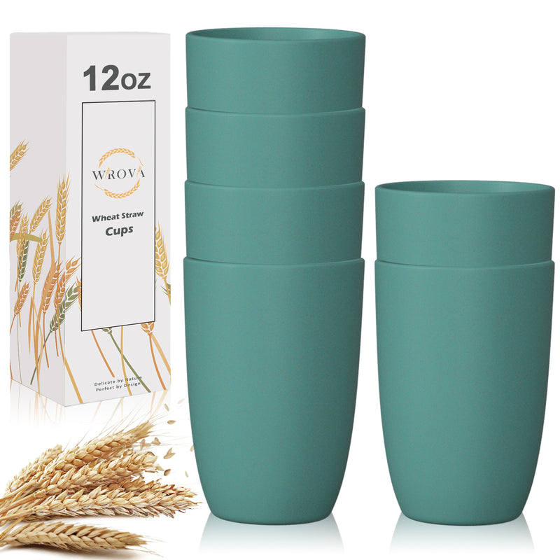 Wheat Straw Cups 6 PCS Good Alternative to Plastic Reusable Cups 12 oz