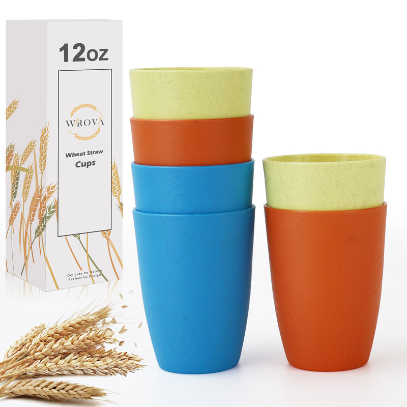 Wheat Straw Cups 6 PCS Good Alternative to Plastic Reusable Cups 12 oz