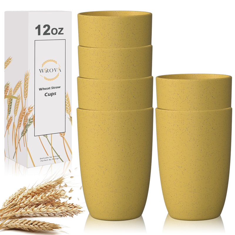 Wheat Straw Cups 6 PCS Good Alternative to Plastic Reusable Cups 12 oz