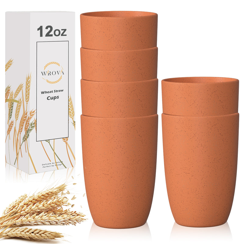 Wheat Straw Cups 6 PCS Good Alternative to Plastic Reusable Cups 12 oz