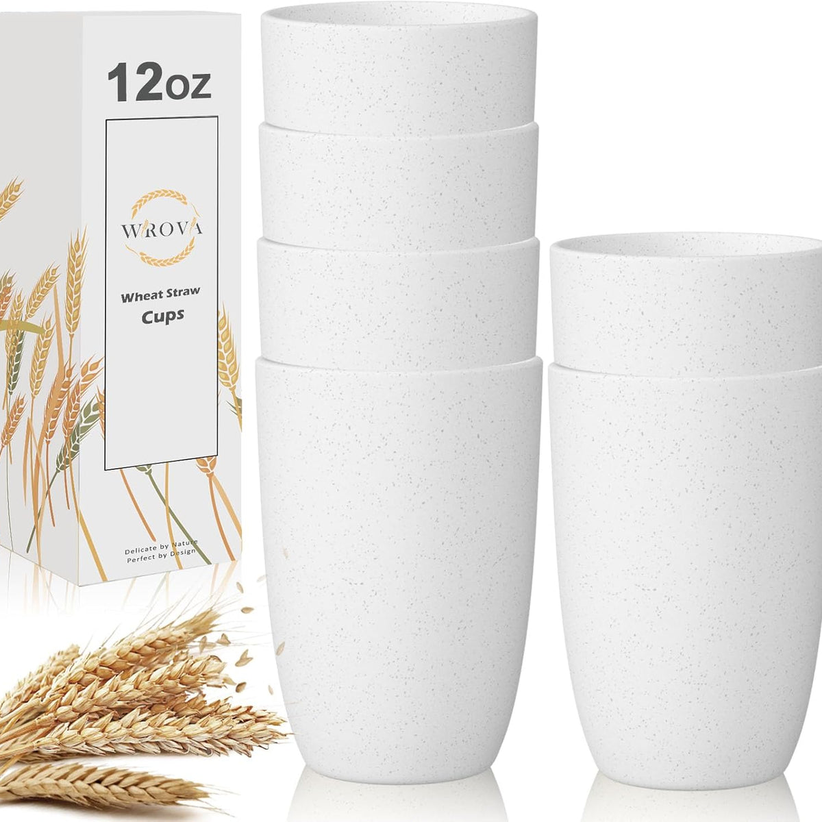 Wheat Straw Cups 6 PCS Good Alternative to Plastic Reusable Cups 12 oz