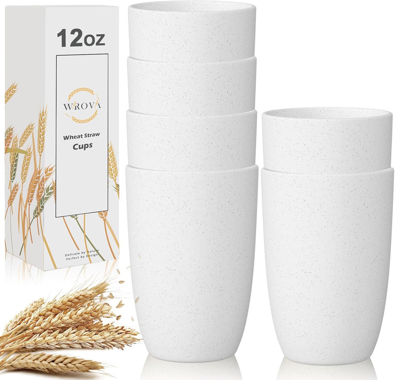 Wheat Straw Cups 6 PCS Good Alternative to Plastic Reusable Cups 12 oz