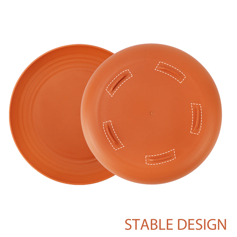 Large Wheat Straw Dinner Plates - 11 Inch Unbreakable Big Set of 8