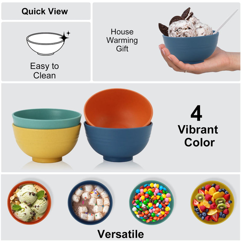 wheat straw dessert bowls 10oz set of 8