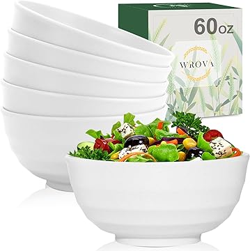 Wheat Straw Bowls Set 60 OZ Unbreakable Large Cereal Bowls Set of 6