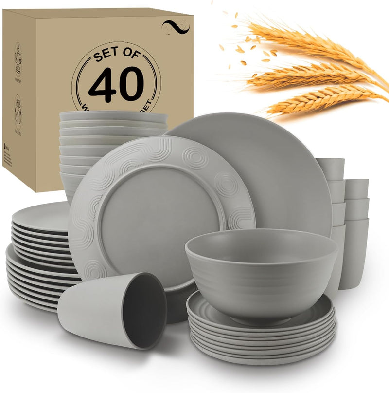 40 Pack plates and bowls sets for kids