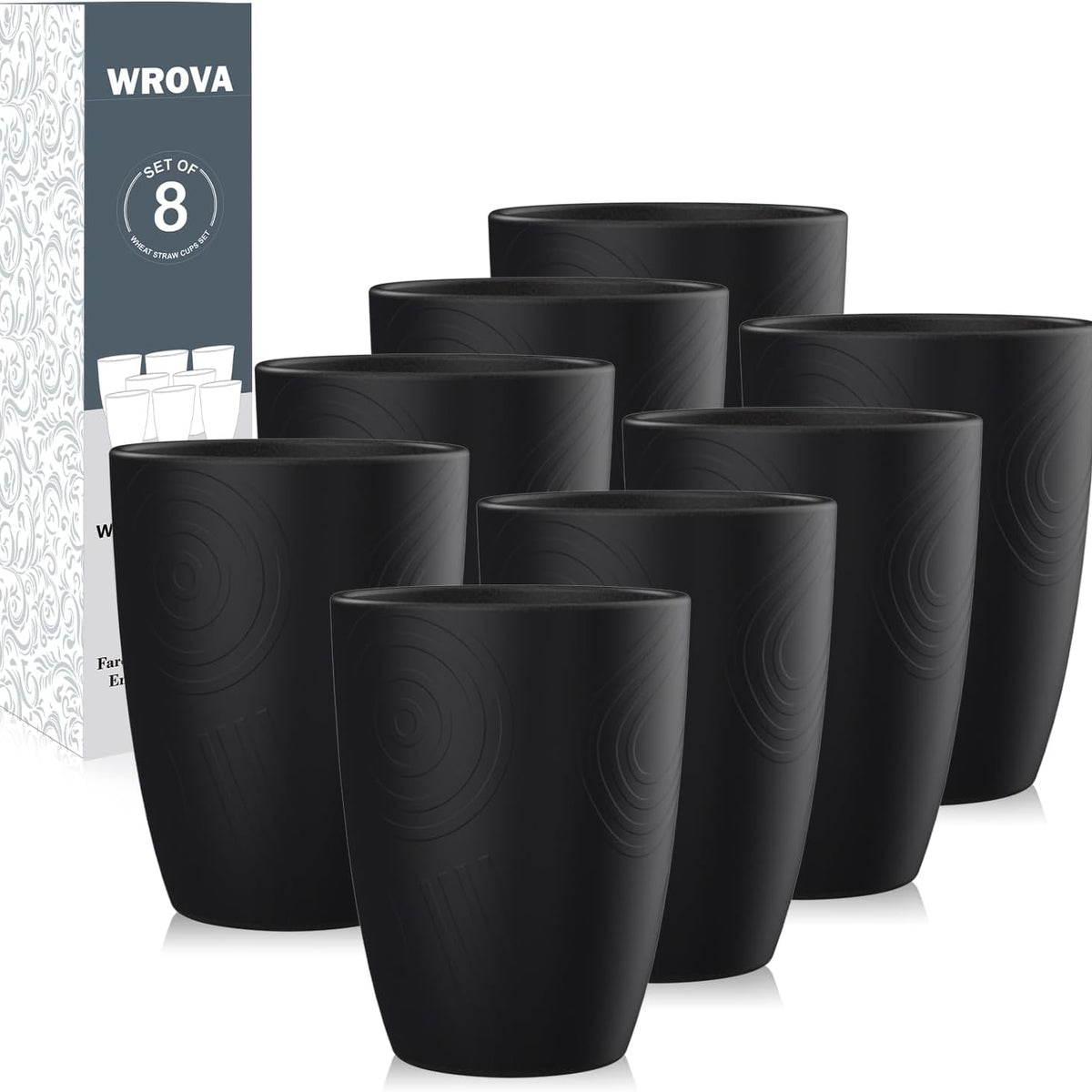 Wheat Straw Cups 8 PCS Good Alternative to Plastic Reusable Cups 12 oz