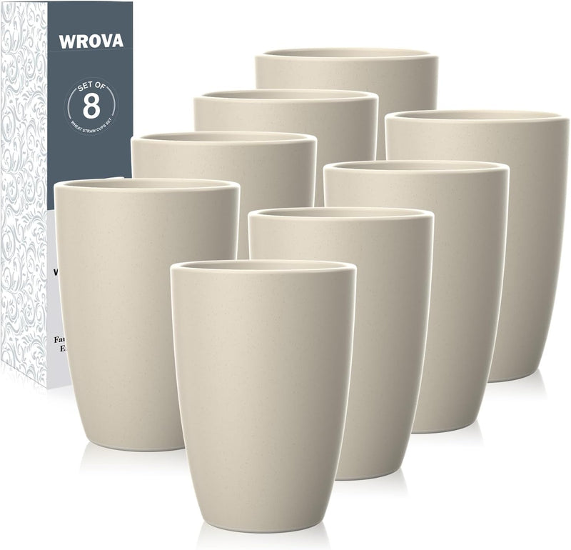 Wheat Straw Cups 8 PCS Good Alternative to Plastic Reusable Cups 20 oz