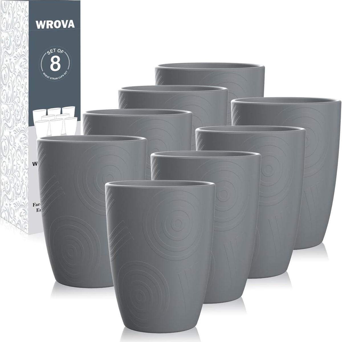Wheat Straw Cups 8 PCS Good Alternative to Plastic Reusable Cups 12 oz