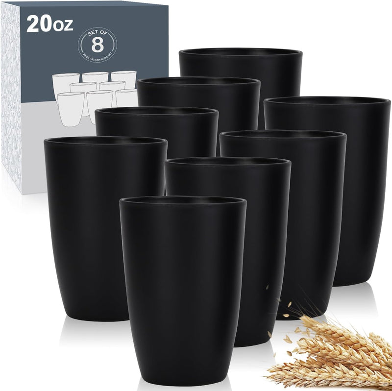 Wheat Straw Cups 8 PCS Good Alternative to Plastic Reusable Cups 20 oz