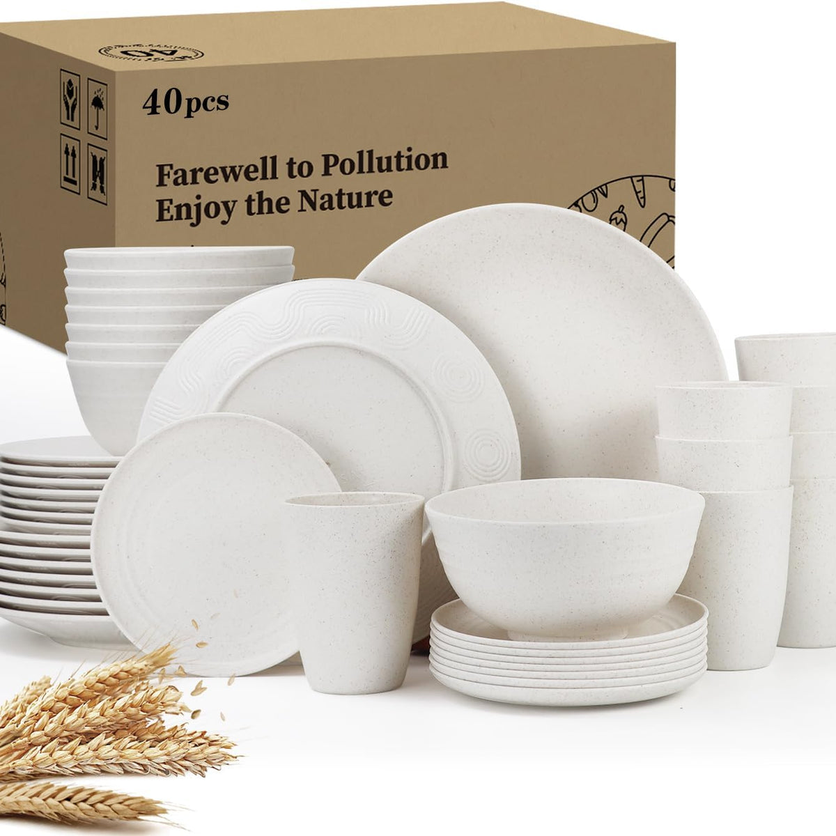 40 Pack plates and bowls sets for kids