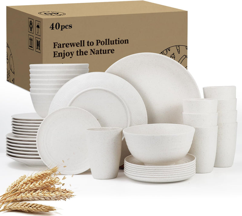40 Pack plates and bowls sets for kids