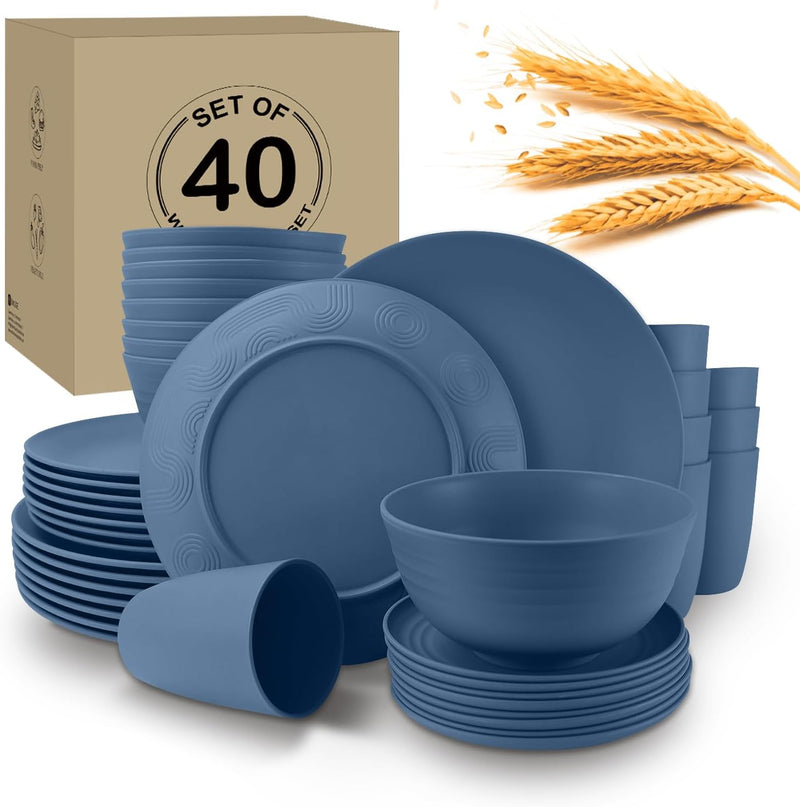40 Pack plates and bowls sets for kids