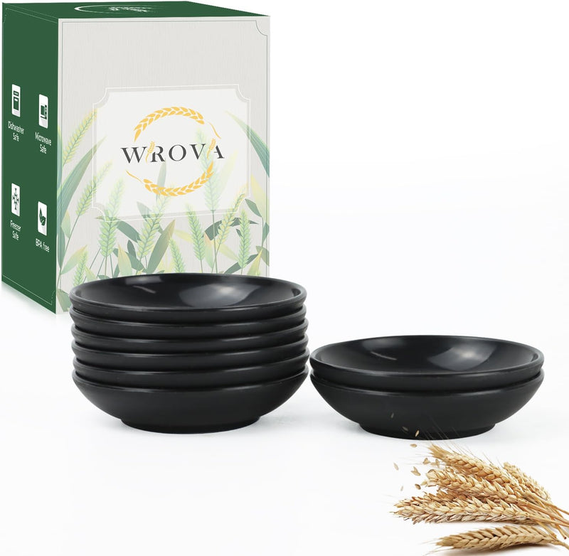 soy sauce dish 4 inch set of 8, small wheat straw plates 1.5oz