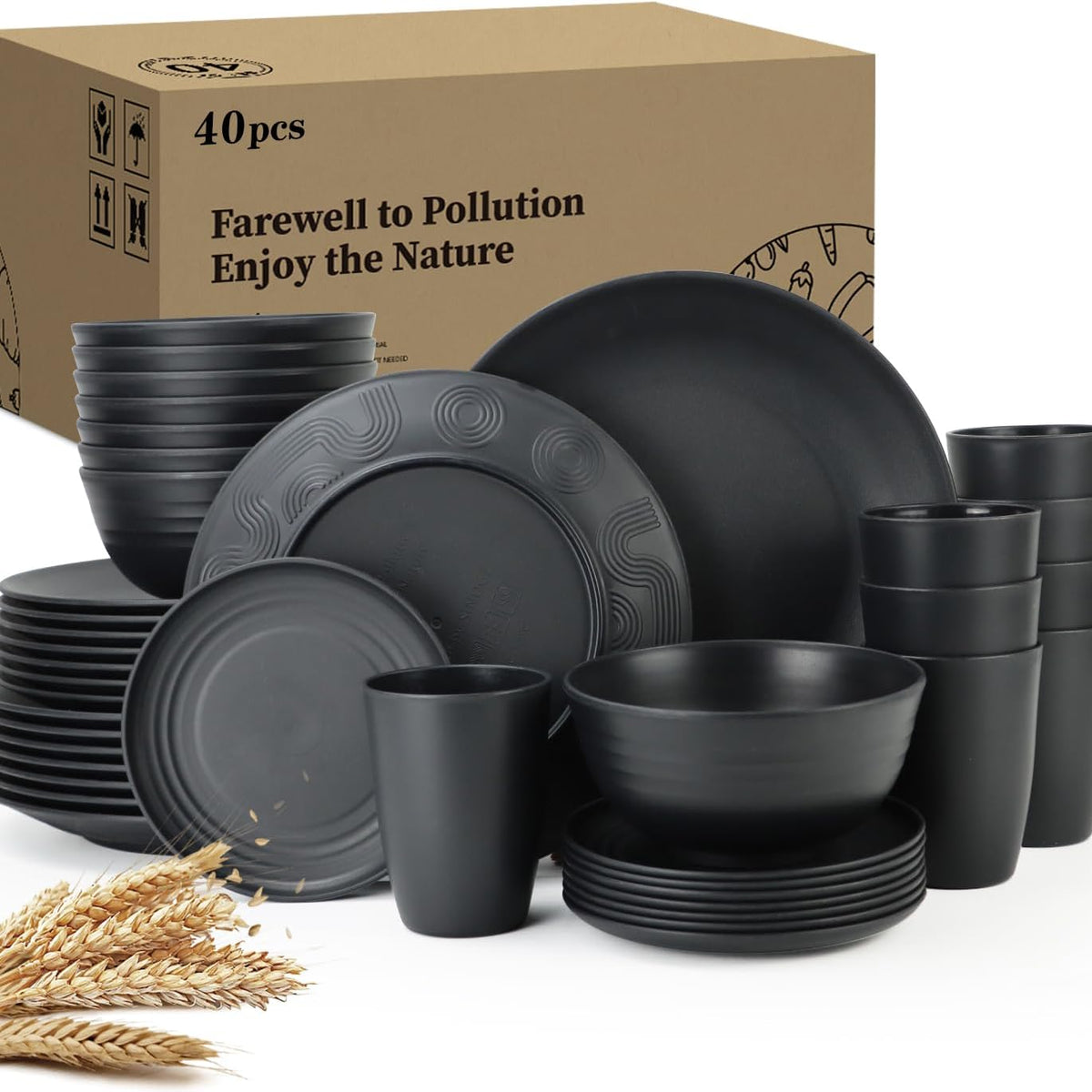 40 Pack plates and bowls sets for kids