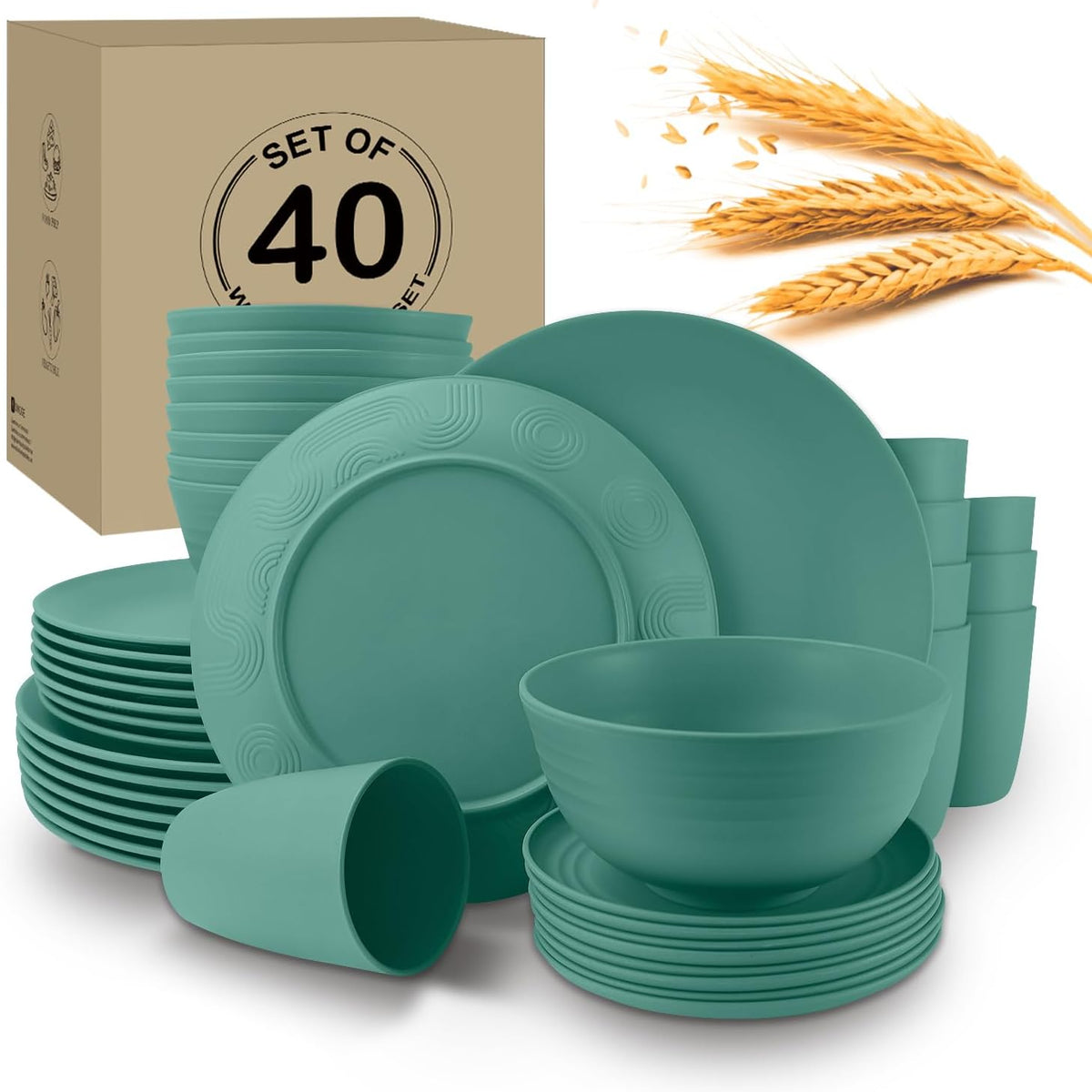 40 Pack plates and bowls sets for kids