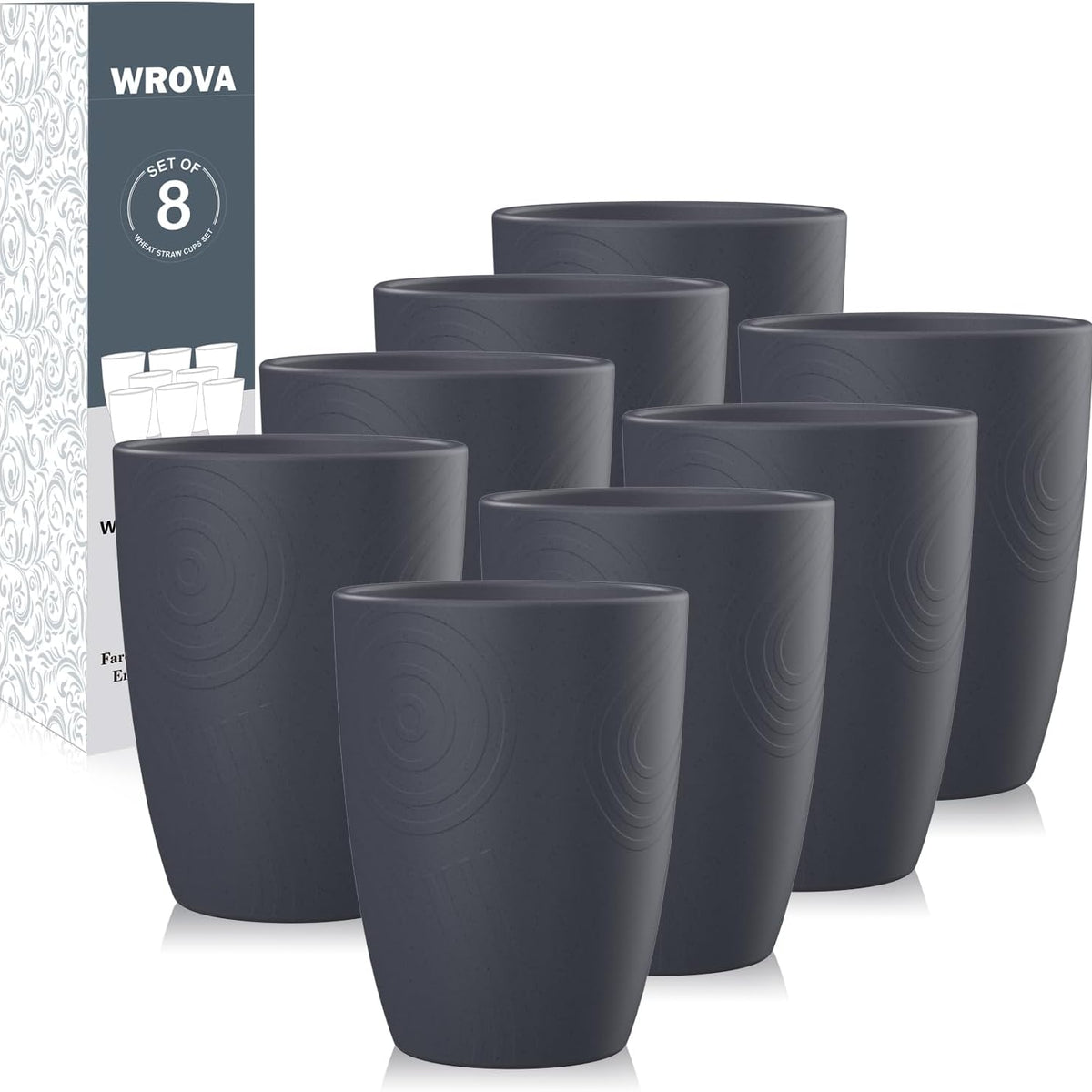 Wheat Straw Cups 8 PCS Good Alternative to Plastic Reusable Cups 12 oz