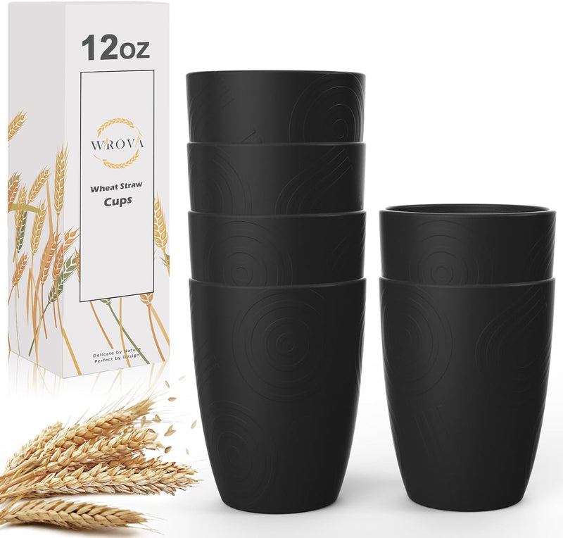 Wheat Straw Cups 6 PCS Good Alternative to Plastic Reusable Cups 12 oz