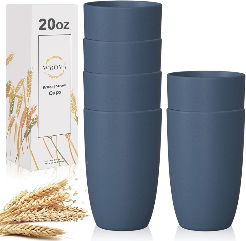 Wheat Straw Cups 6 PCS Good Alternative to Plastic Reusable Cups 20 oz