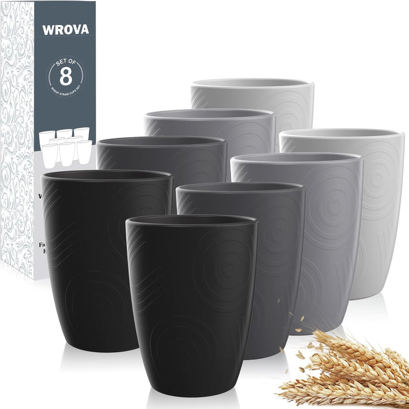 Wheat Straw Cups 8 PCS Good Alternative to Plastic Reusable Cups 12 oz
