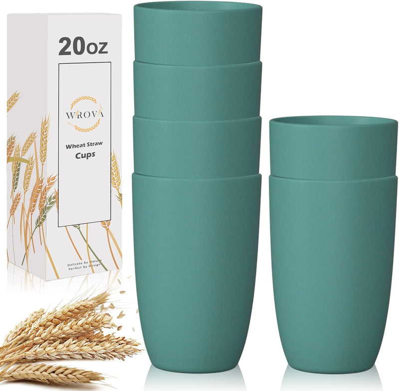 Wheat Straw Cups 6 PCS Good Alternative to Plastic Reusable Cups 20 oz