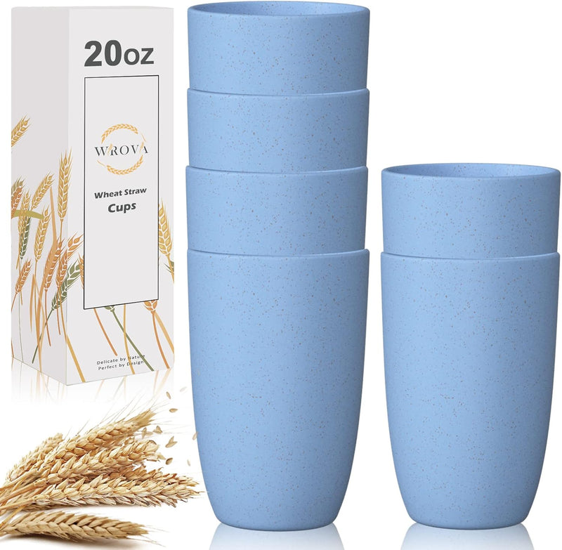 Wheat Straw Cups 6 PCS Good Alternative to Plastic Reusable Cups 20 oz