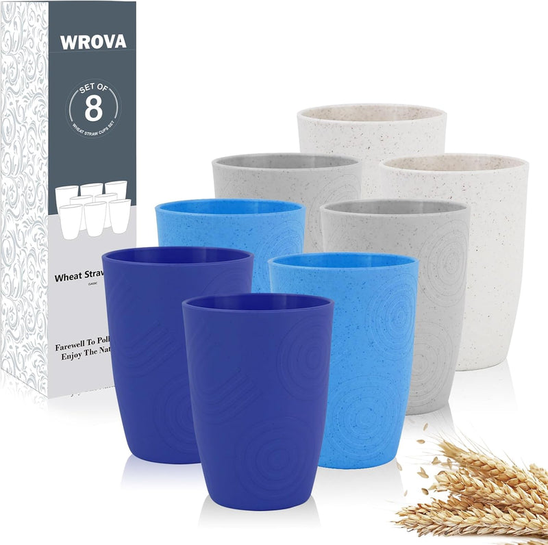 Wheat Straw Cups 8 PCS Good Alternative to Plastic Reusable Cups 12 oz