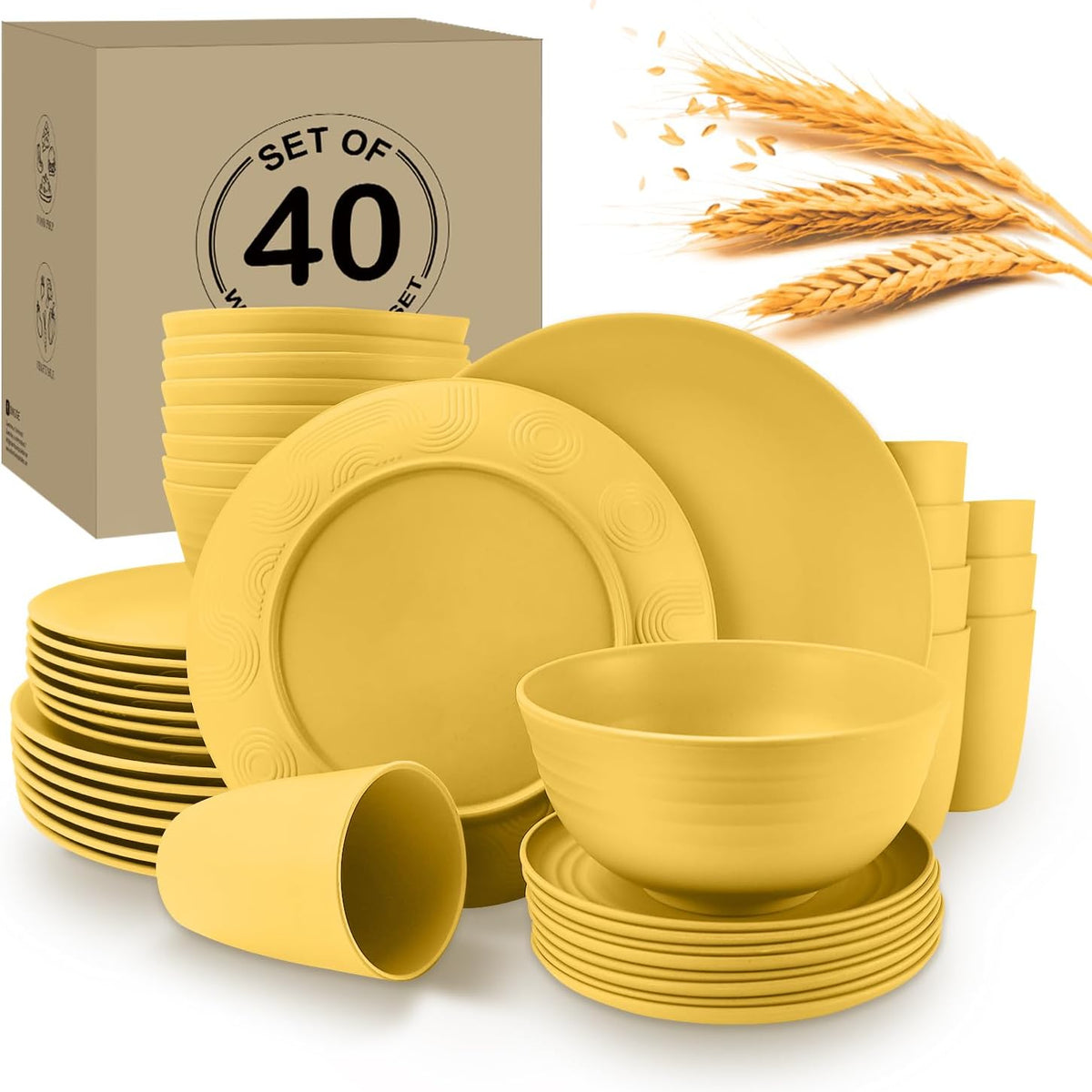 40 Pack plates and bowls sets for kids