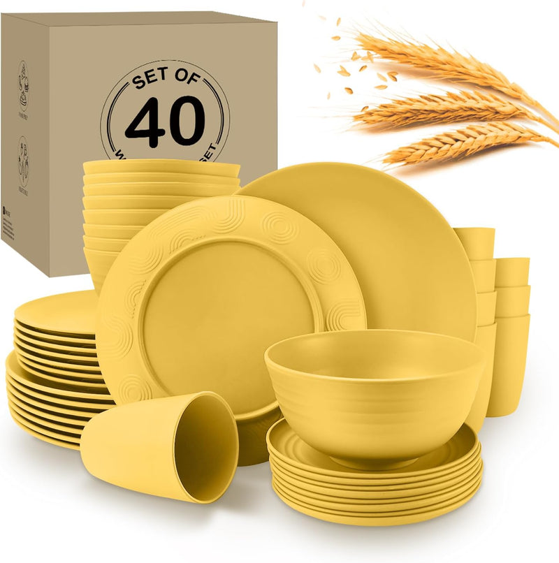 40 Pack plates and bowls sets for kids